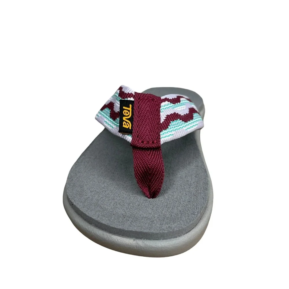 Teva Little Girls Voya Thong Flip Flop Sandals Sz 11 Aqua-Burgundy-Gray-Lavender